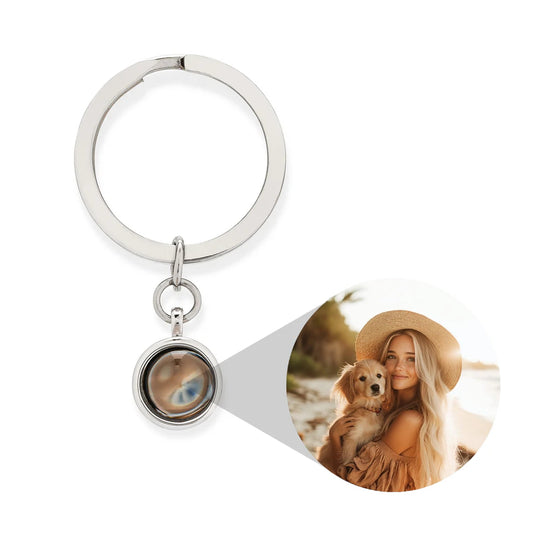 Personalized Circle Photo Keychain